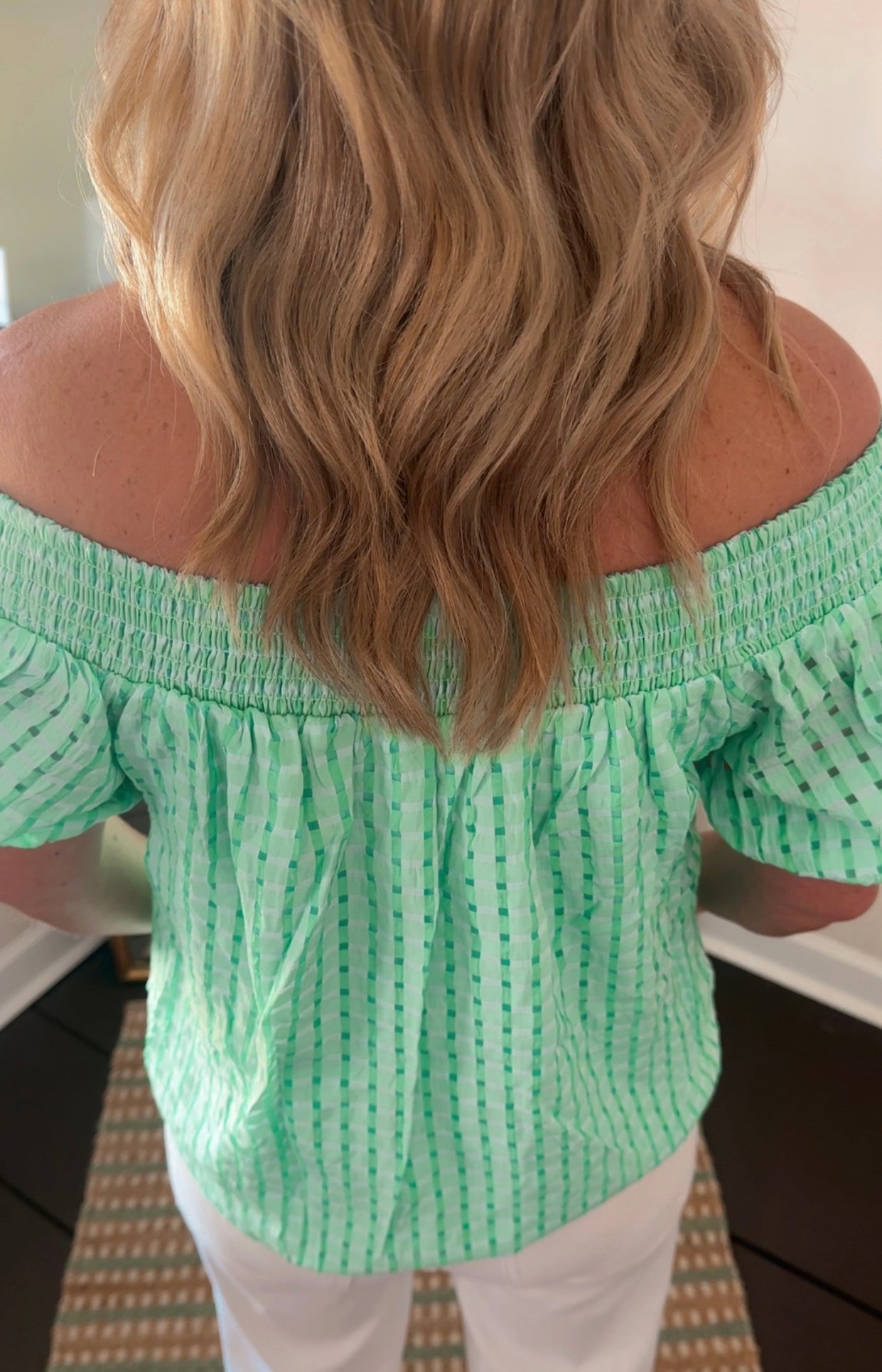 Mint Breeze Off Shoulder Top