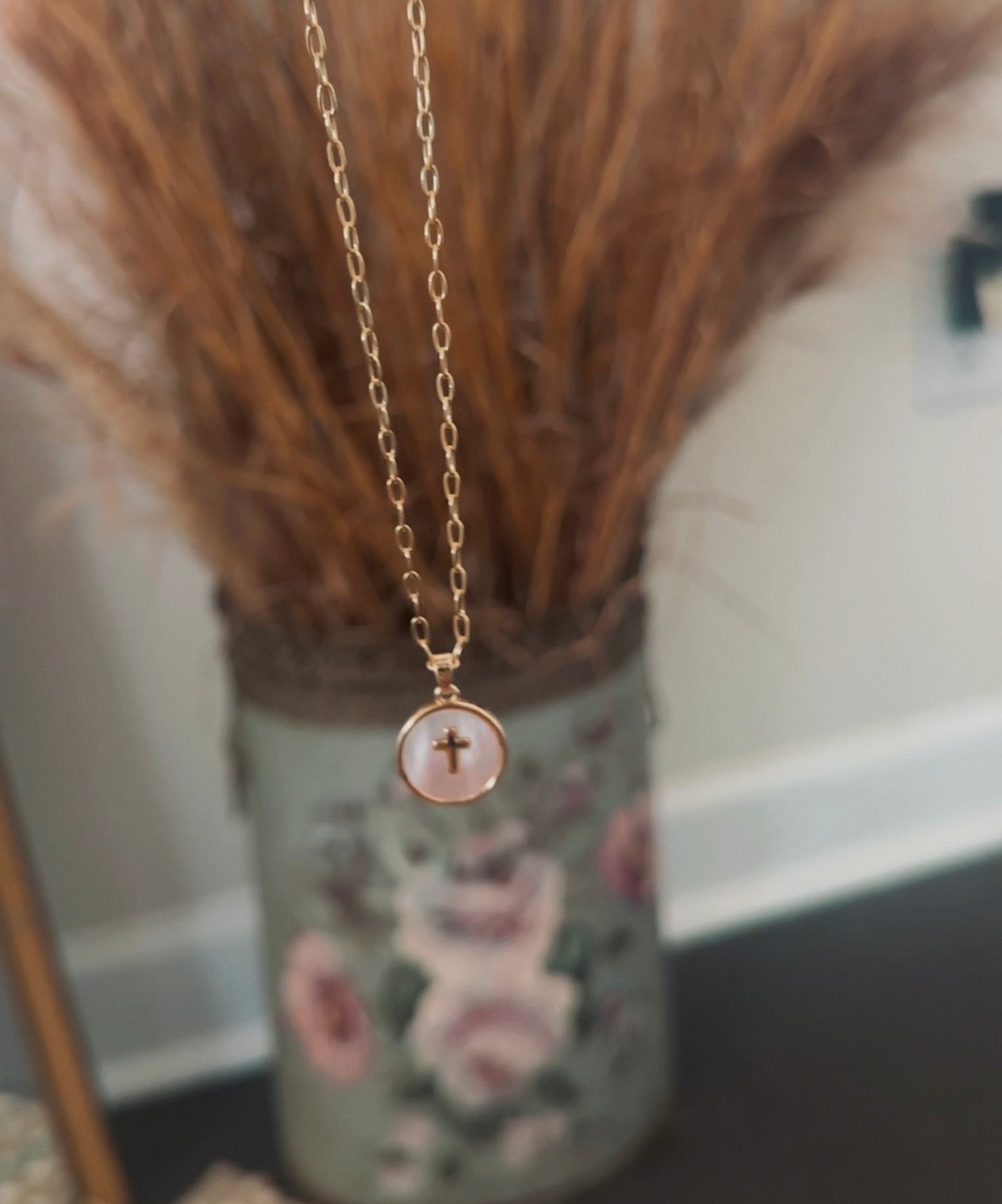Cross Coin Pendant Necklace