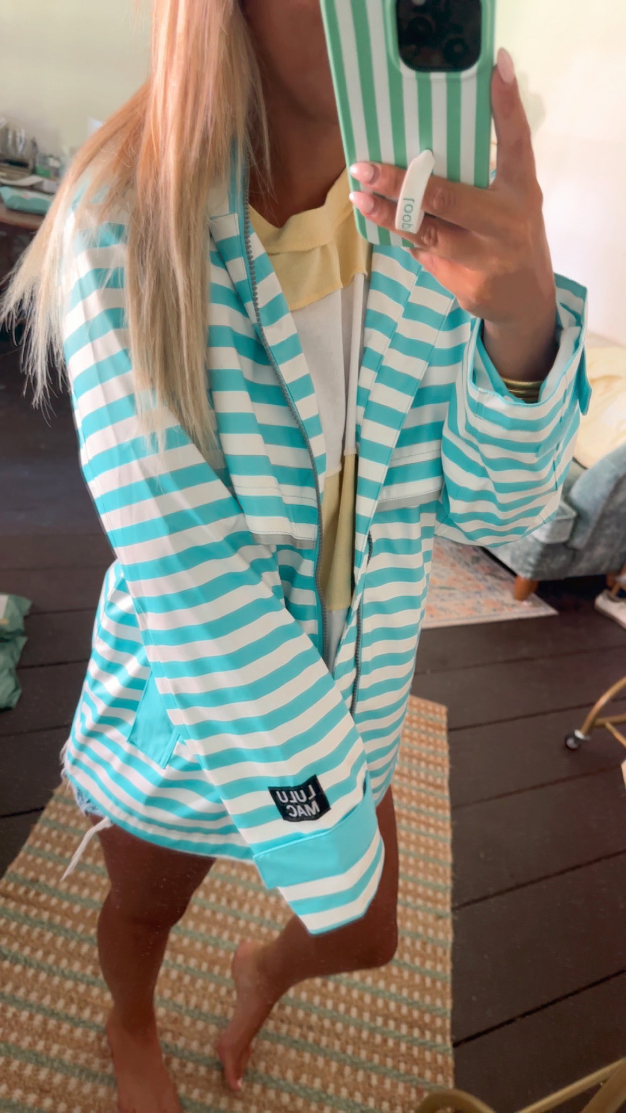 Lulu Mac Raincoat Darby Blue/White