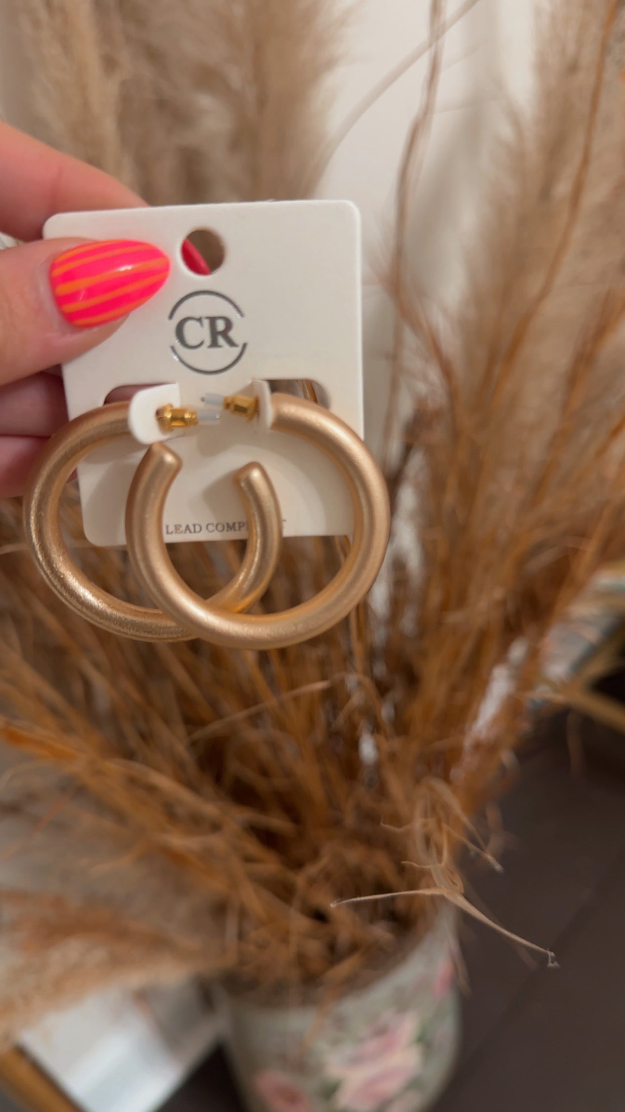 Matte Gold Hoops