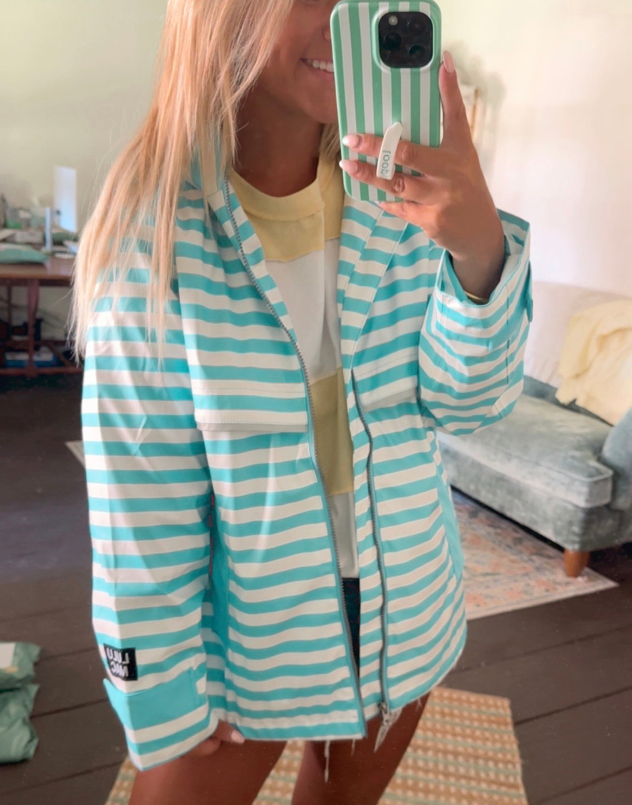 Lulu Mac Raincoat Darby Blue/White