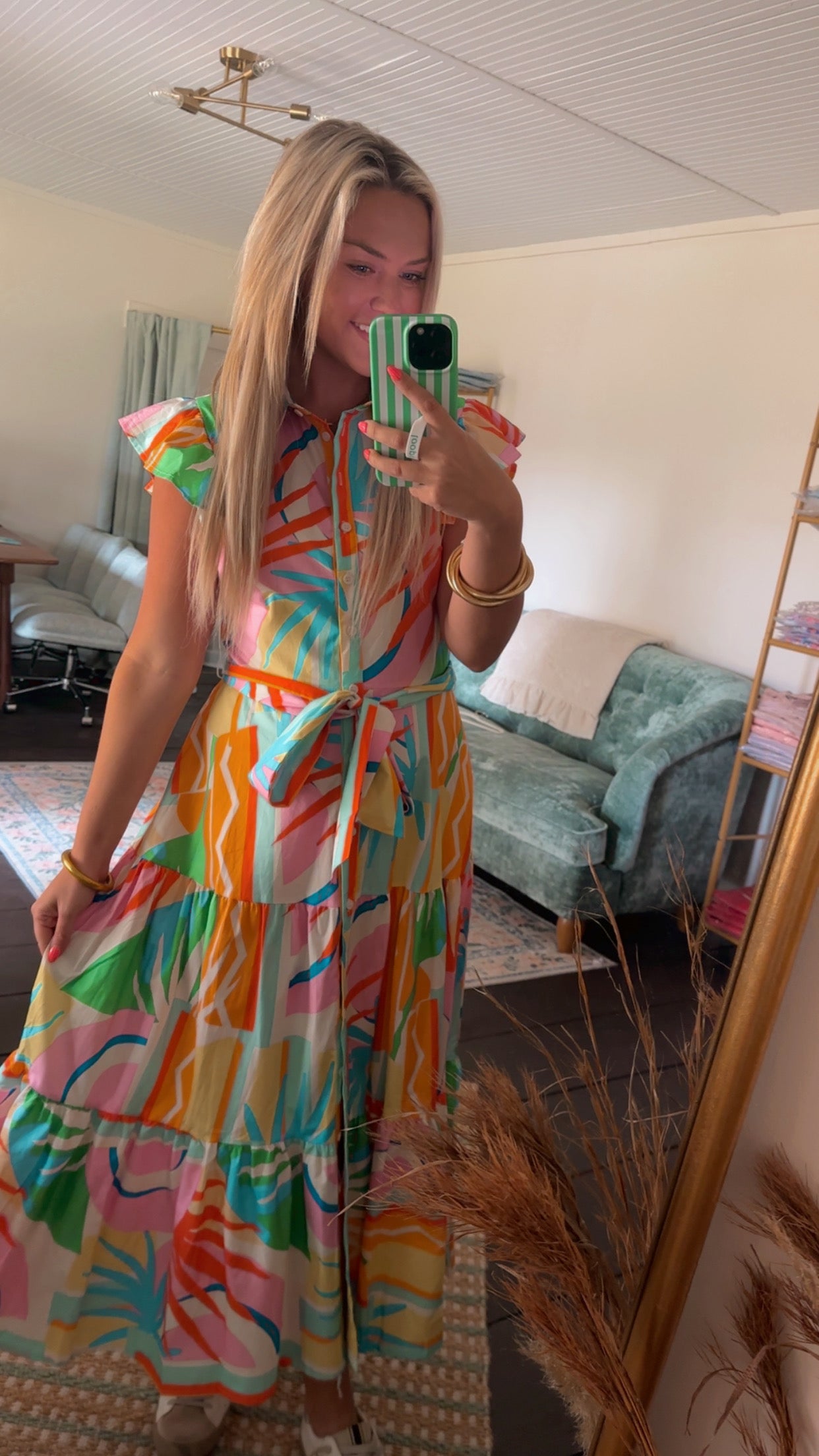 Sunset Palms Midi Dress