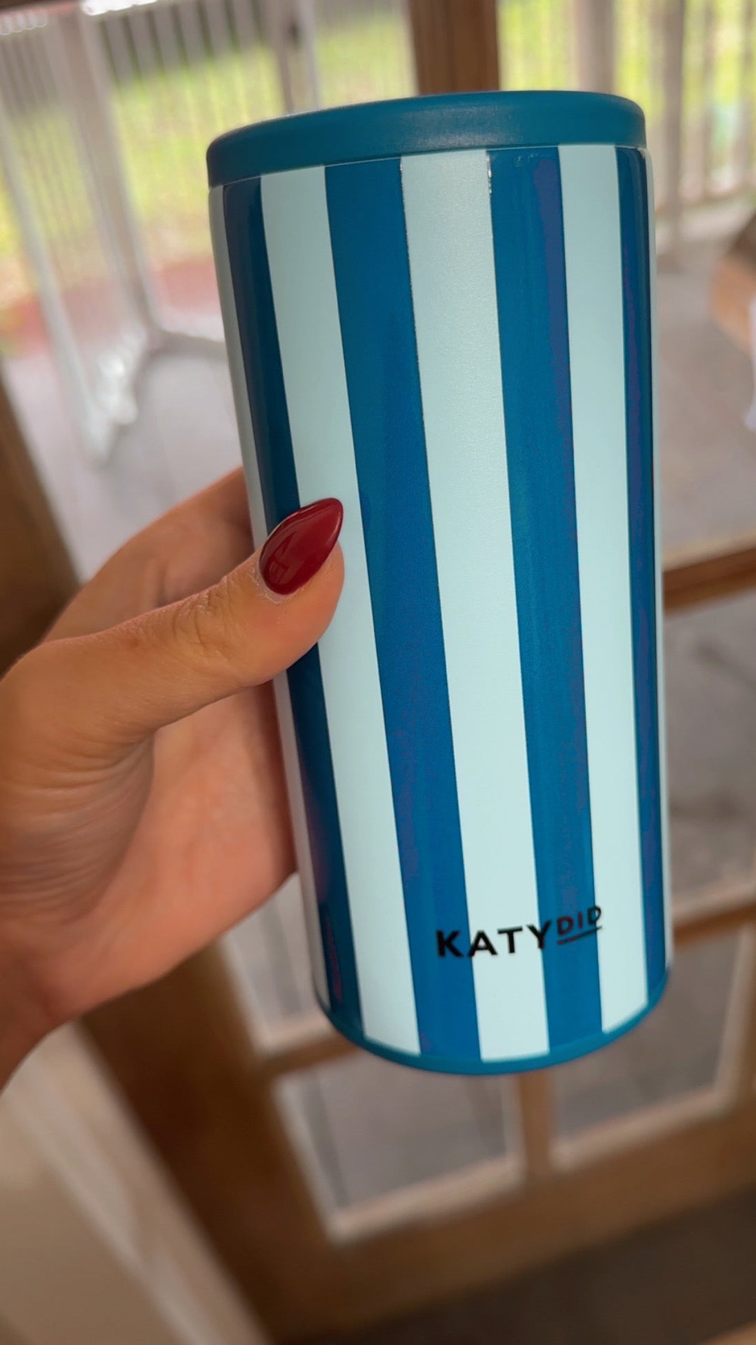 Light Blue and Navy Slim Koozie