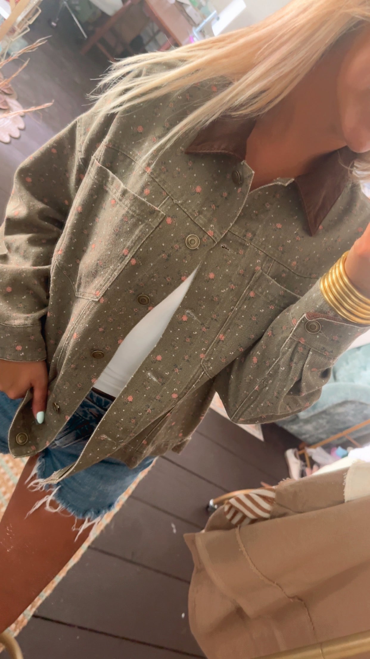 FLORAL COLLAR SHACKET - TWO COLORS