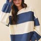 Pink and Green Panel Long Sleeve Slouchy Top