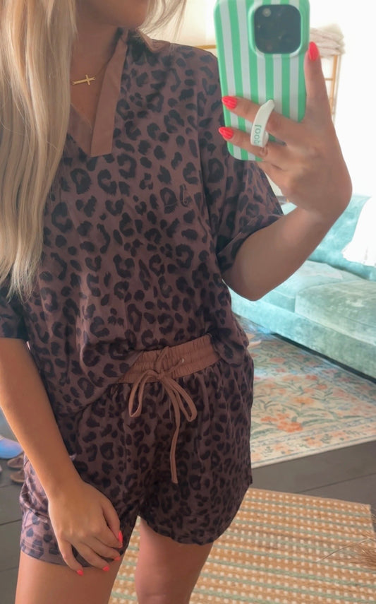 Leopard Printed Short Set