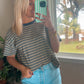 Marshside Striped Boxy Tee
