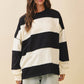 Pink and Green Panel Long Sleeve Slouchy Top