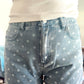 HIGH WAIST POLKA DOT DENIM SHORTS