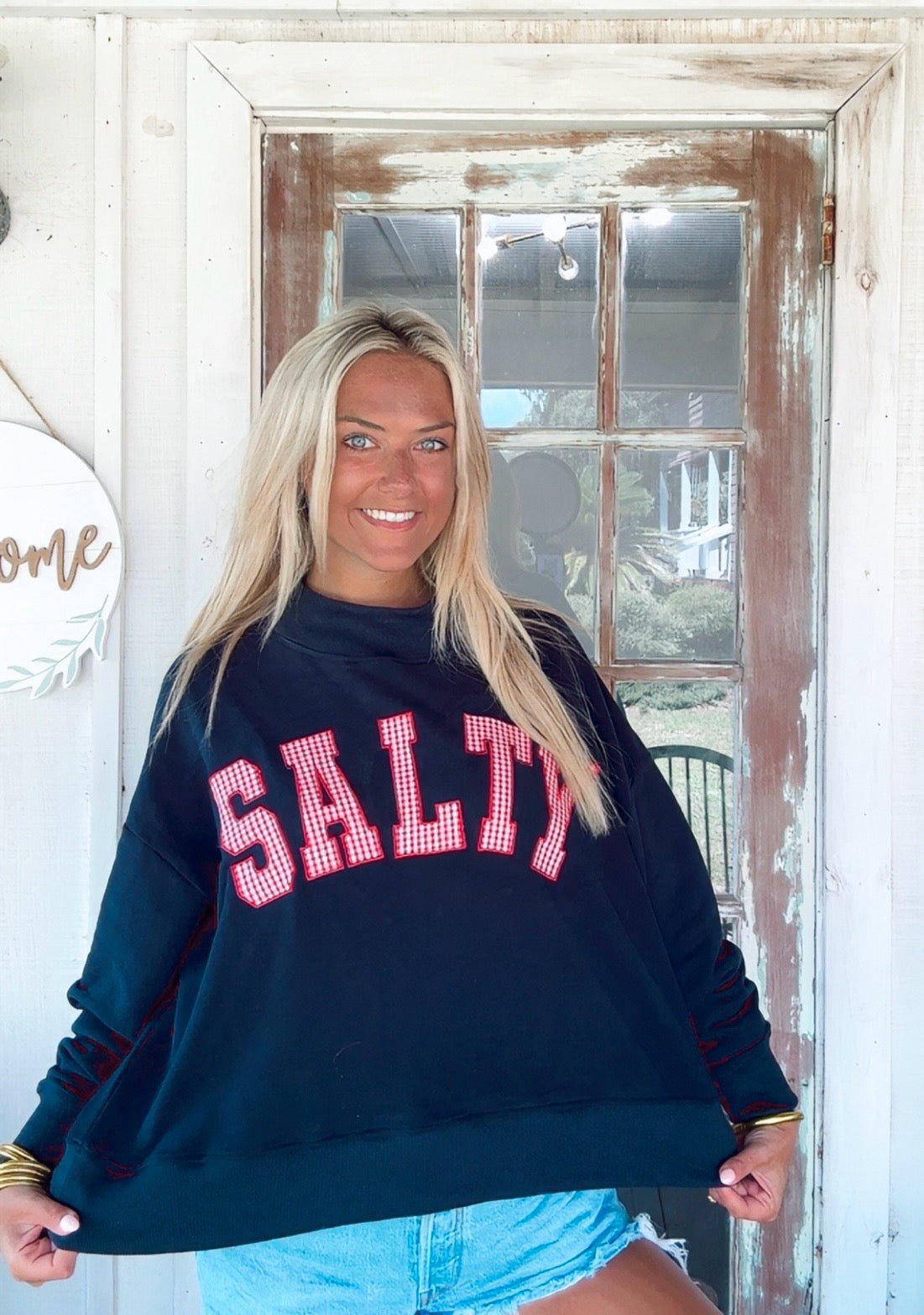 Salty Oversized Mock Neck Sweatshirt