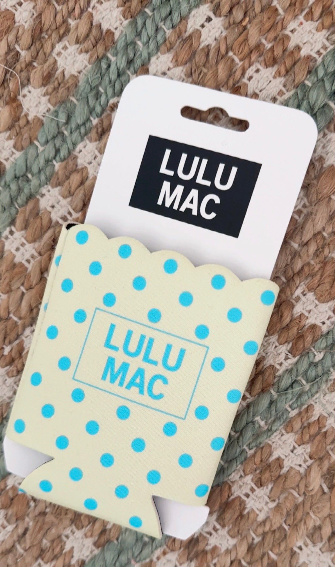 Lulu Mac Yellow/Blue Dot Koozie