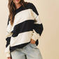 Pink and Green Panel Long Sleeve Slouchy Top