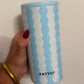 Light Blue Scalloped Slim Koozie