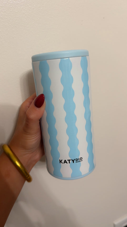 Light Blue Scalloped Slim Koozie