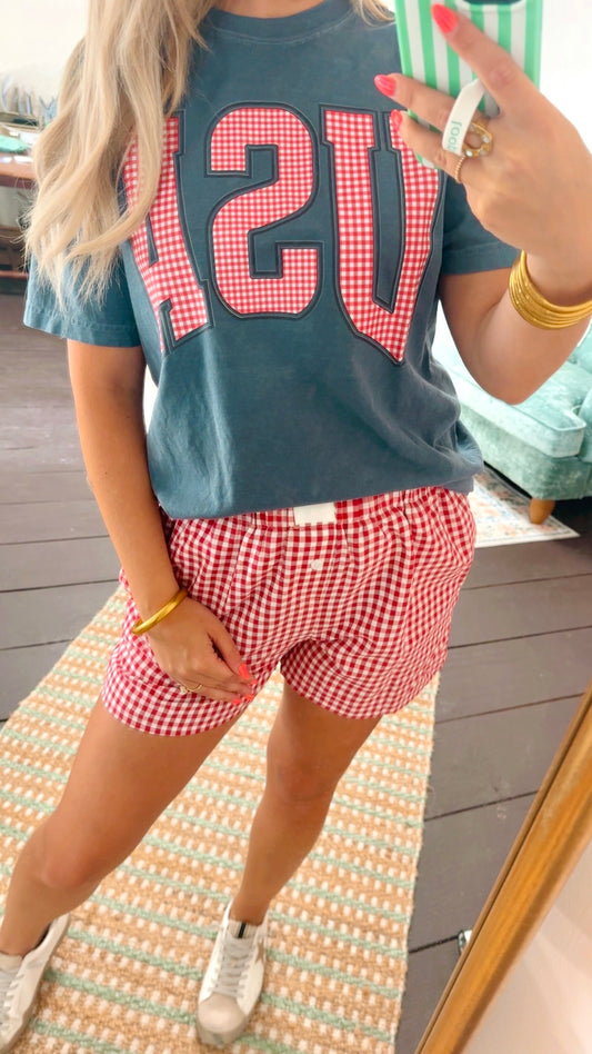Red Gingham Boxer Shorts