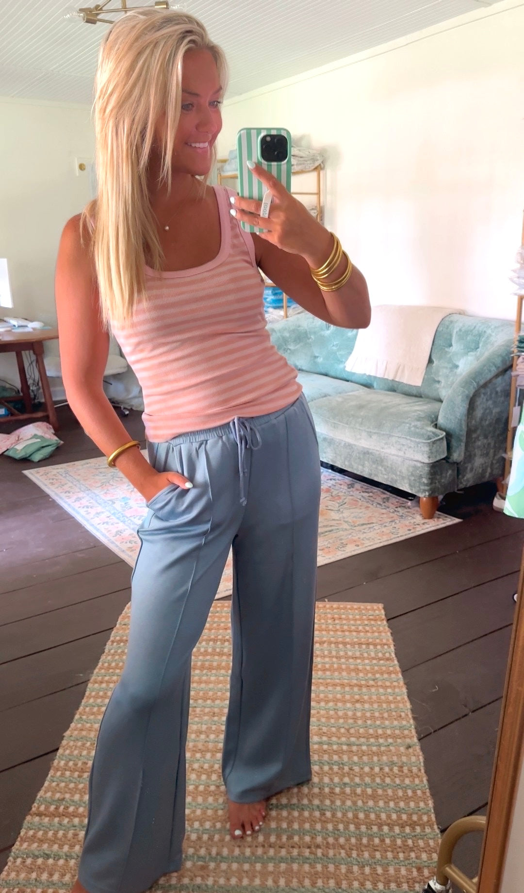 Drawstring Waist Wide Leg Pants- TWO COLORS