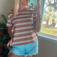 The Mocha Stripe Boxy Tee