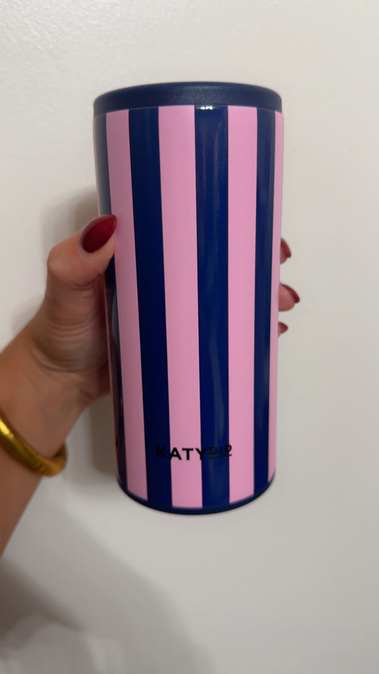 Navy and Pink Slim Koozie