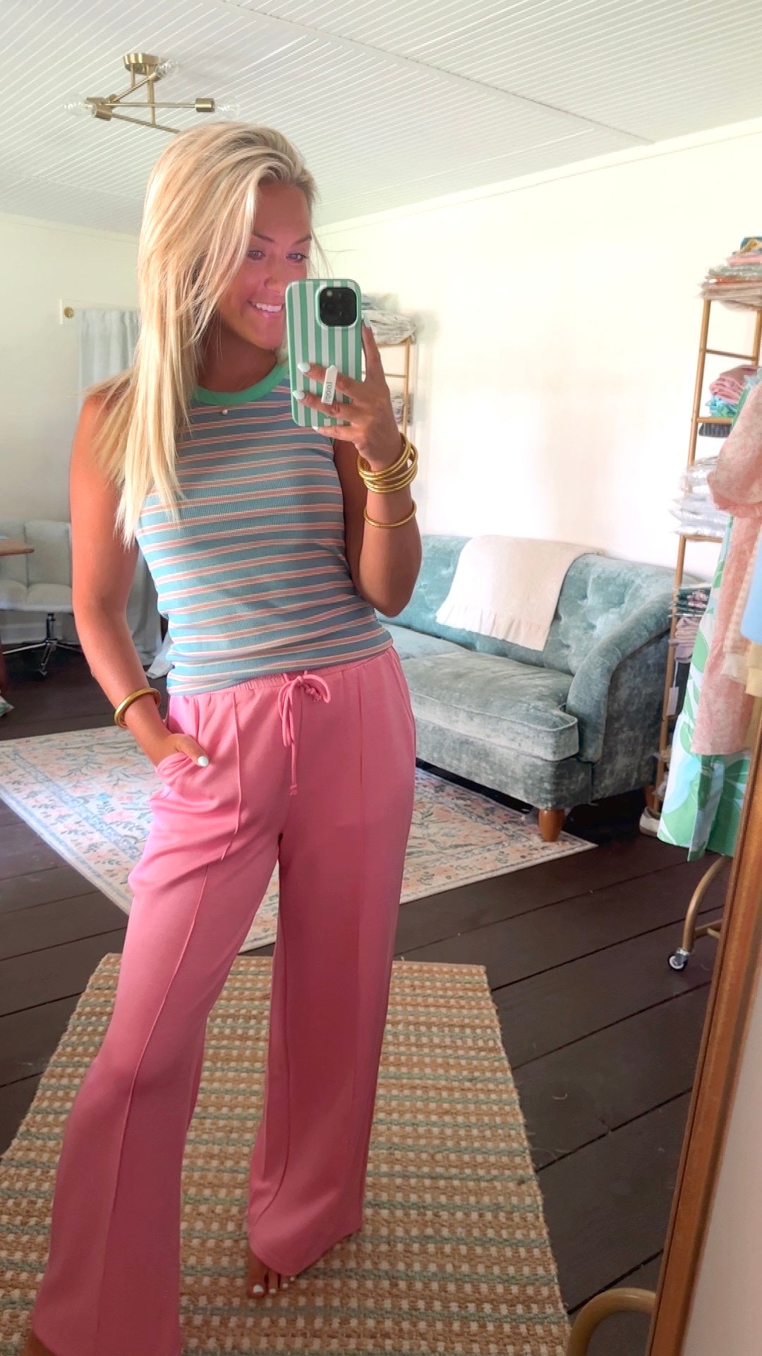 Drawstring Waist Wide Leg Pants- TWO COLORS