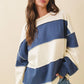 Pink and Green Panel Long Sleeve Slouchy Top