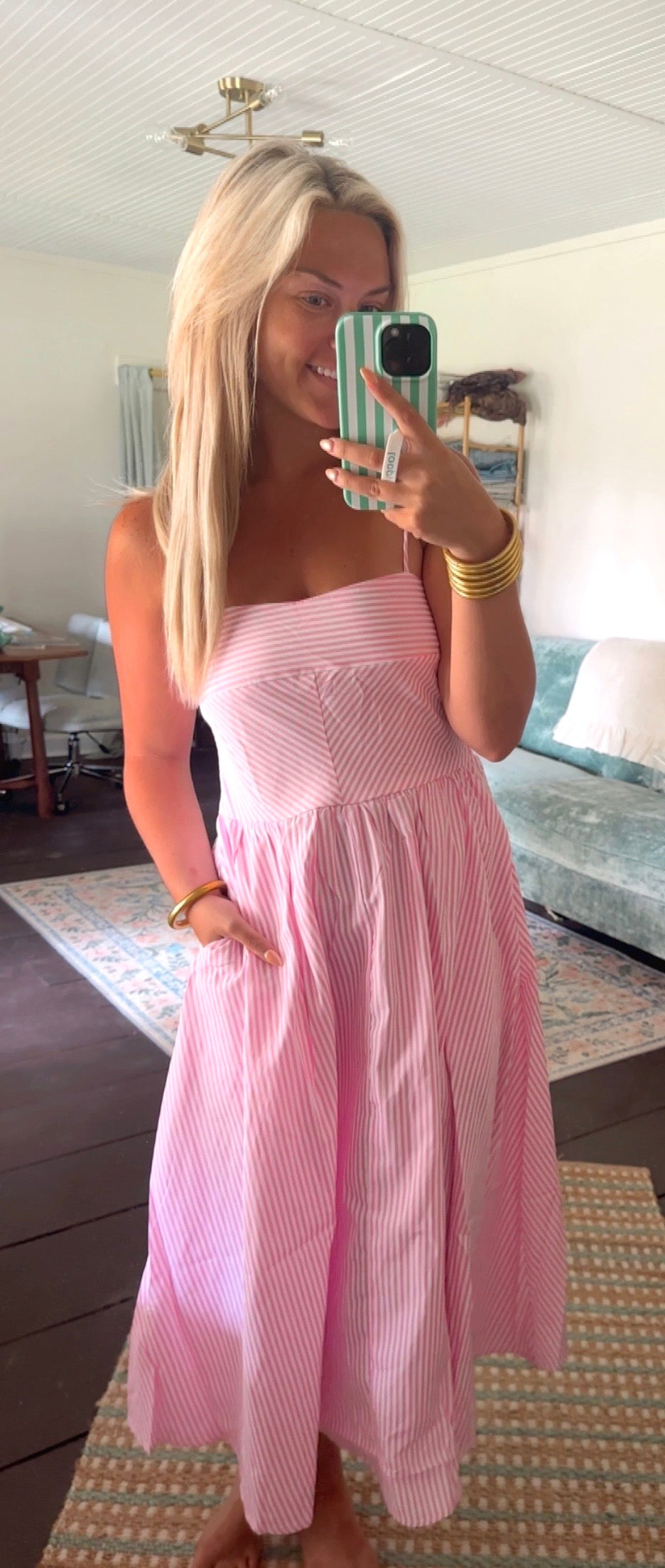 Pink Lemonade Stripe Midi Dress