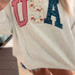 USA embroidered 4th of July Mockneck
