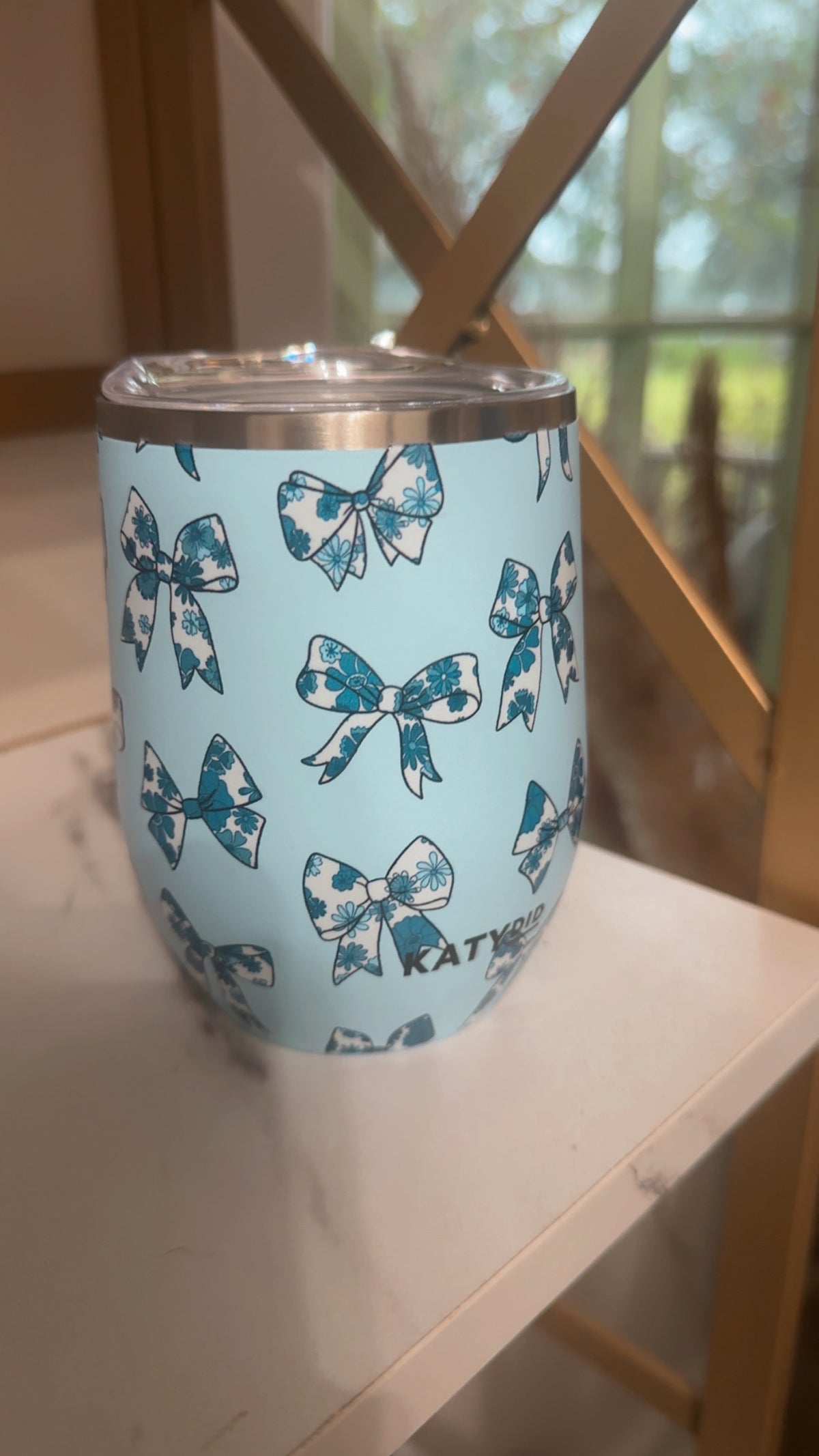 Chinoserie Coquette Bows WINE TUMBLER Cup