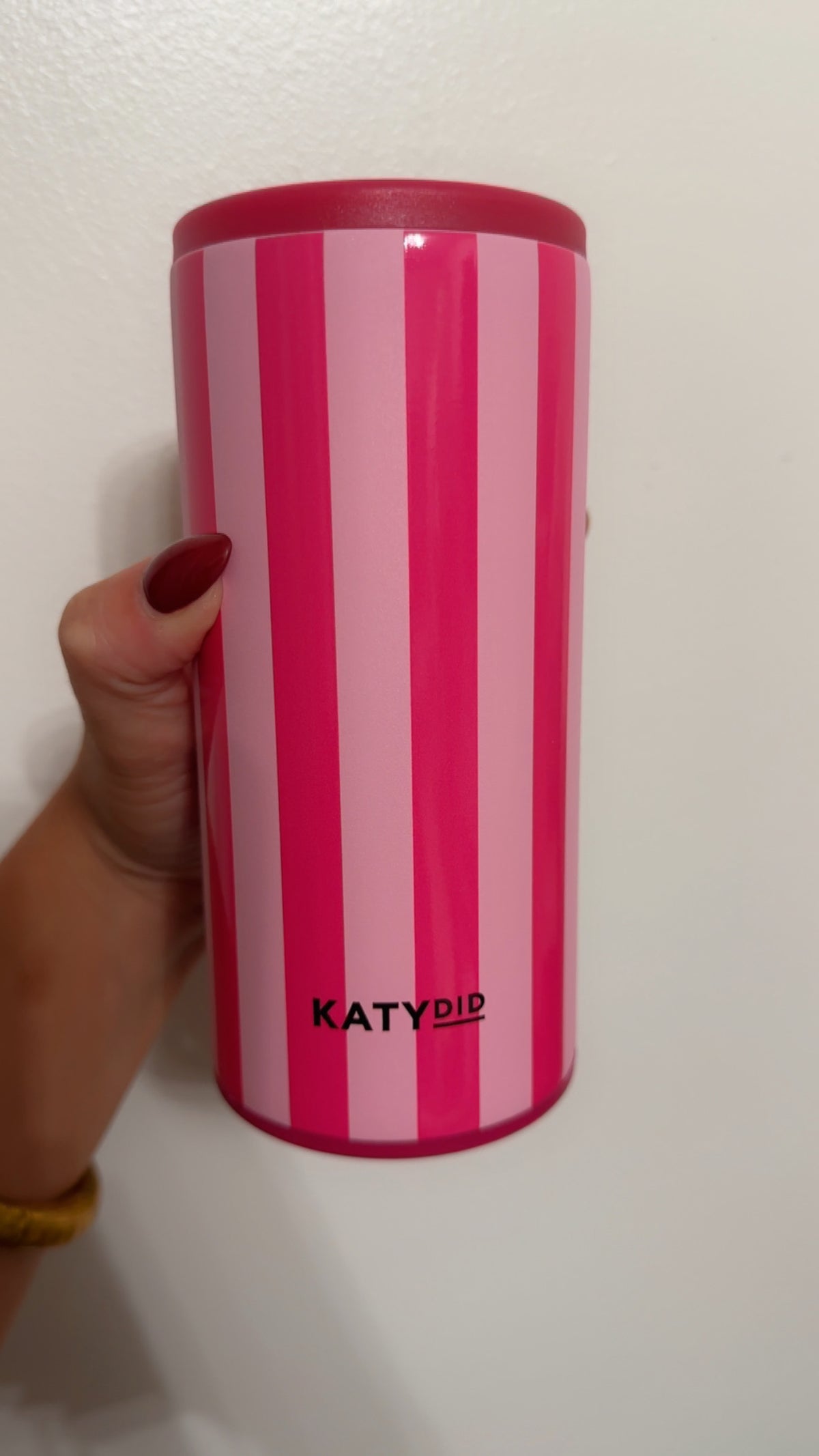 Pink and Pink Slim Koozie