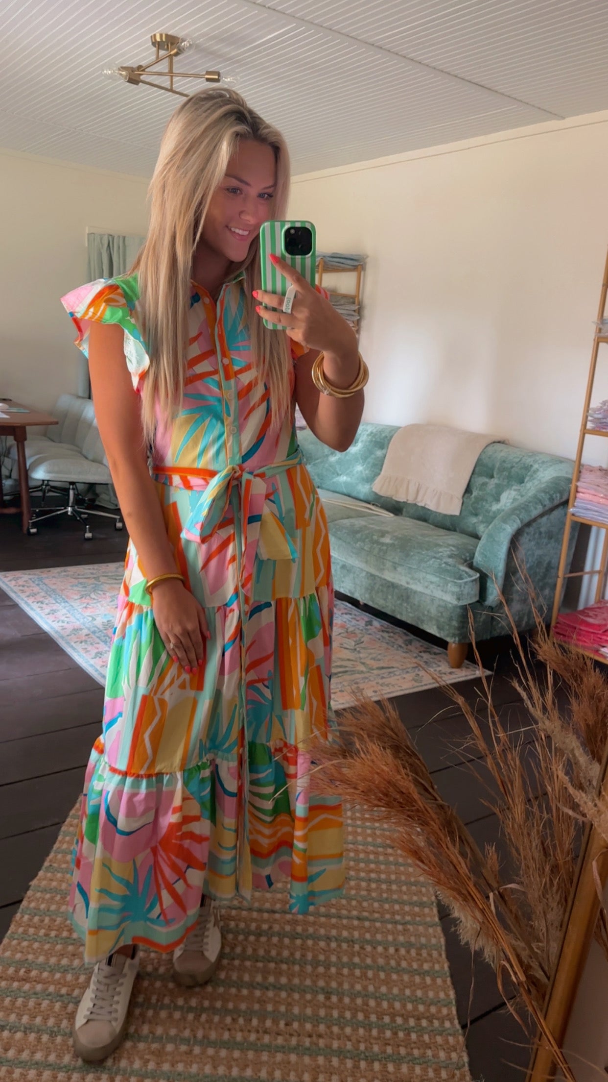 Sunset Palms Midi Dress