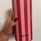 Pink and Wine Striped Slim Koozie