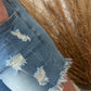 High-Waisted Ripped Stretch Denim Shorts for Summer