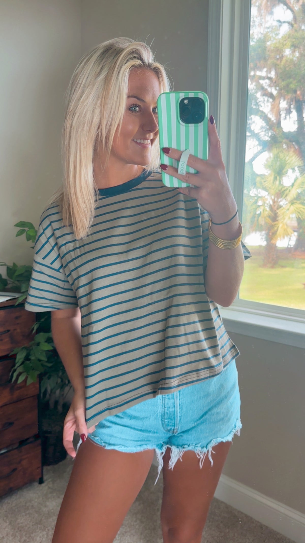 Marshside Striped Boxy Tee