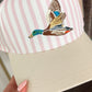 Pink Striped Duck Cap