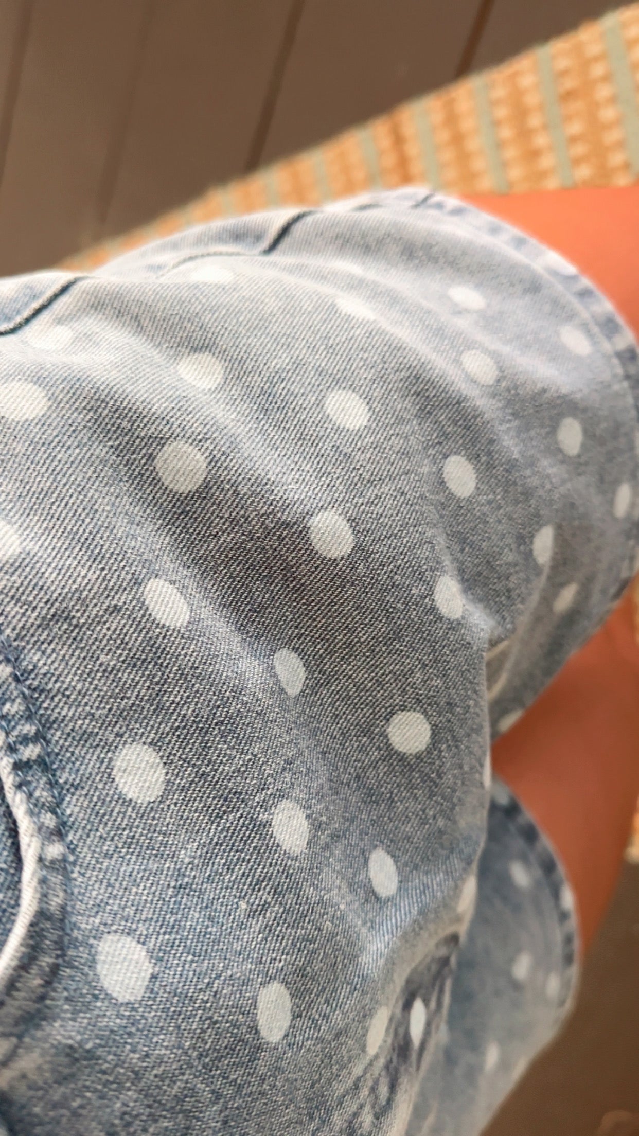 HIGH WAIST POLKA DOT DENIM SHORTS