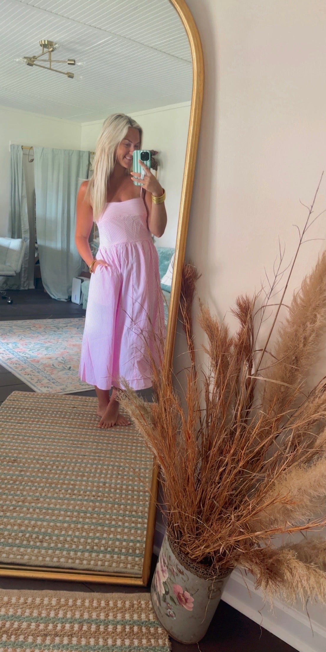 Pink Lemonade Stripe Midi Dress