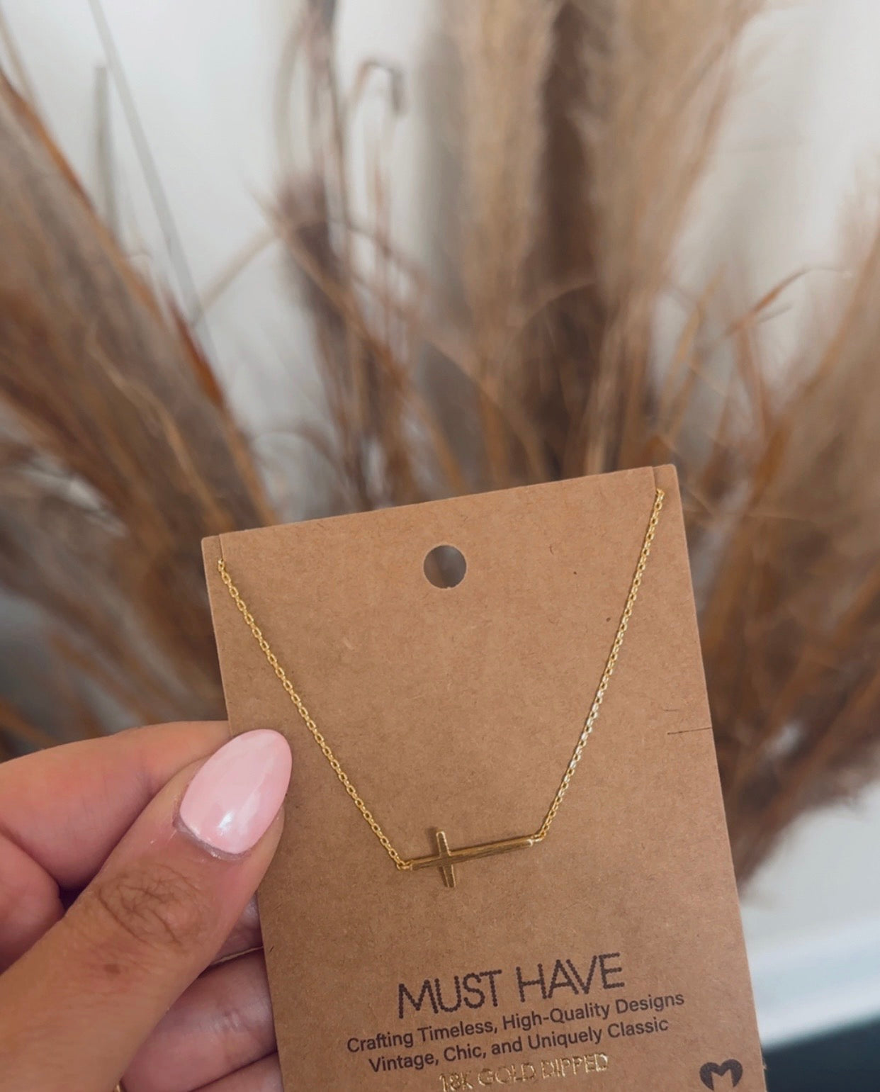 Side Cross Necklace