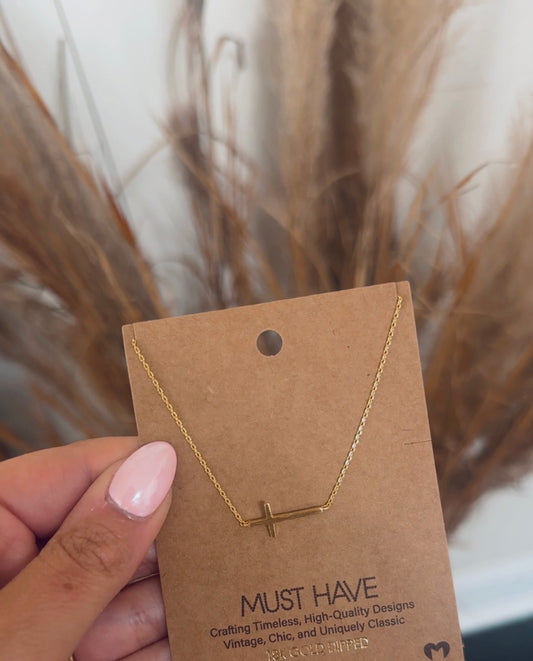Side Cross Necklace