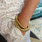 Small Gold Triple Metal Bangles