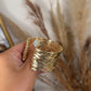 Gold Plated Hammered Cuff Bracelet