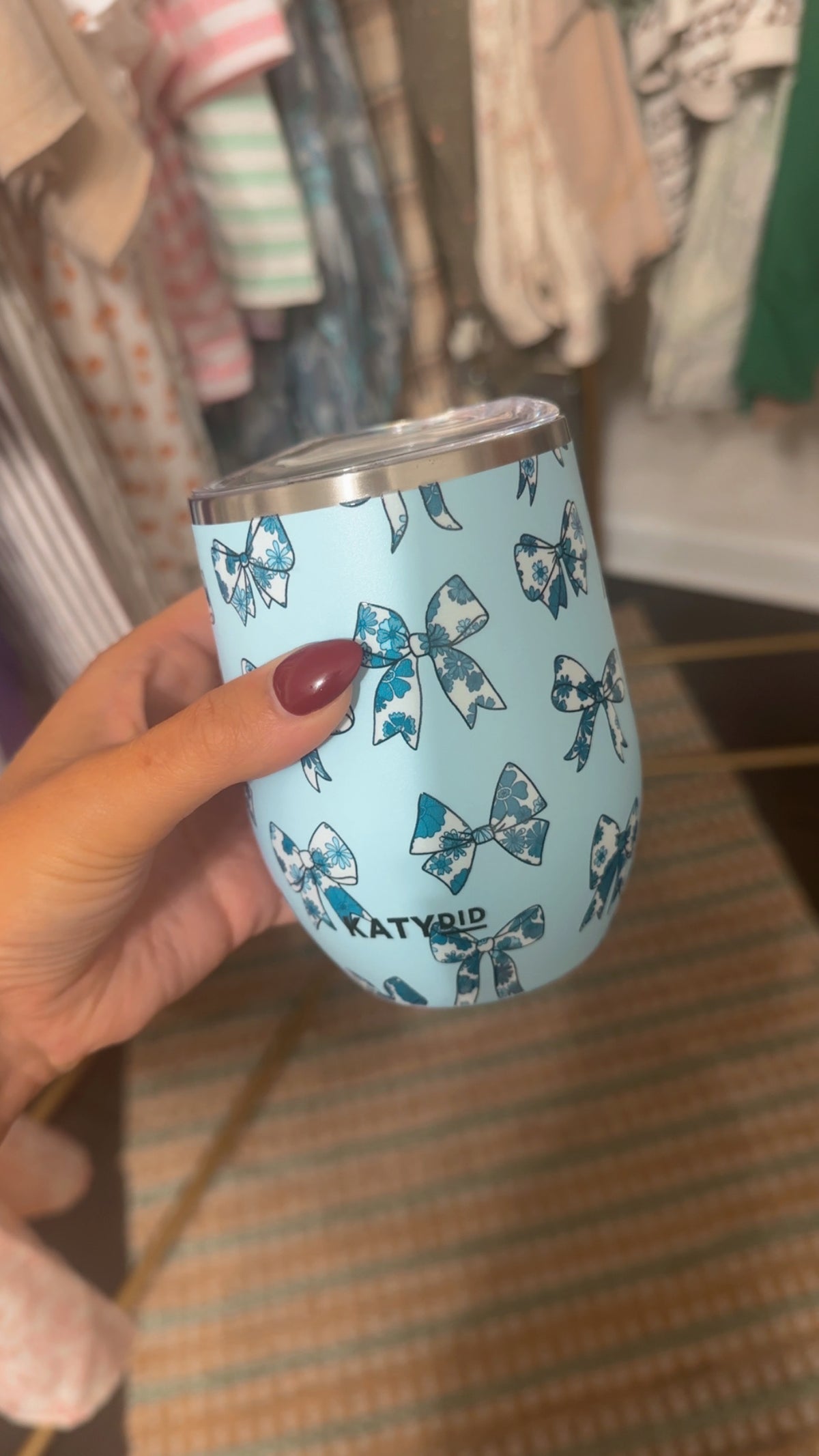 Chinoserie Coquette Bows WINE TUMBLER Cup