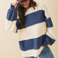 Pink and Green Panel Long Sleeve Slouchy Top