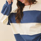 Pink and Green Panel Long Sleeve Slouchy Top