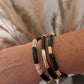Black Acrylic Bamboo Bracelet Set