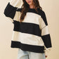 Pink and Green Panel Long Sleeve Slouchy Top