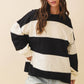 Pink and Green Panel Long Sleeve Slouchy Top