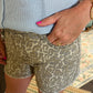 Leopard Print Denim Shorts