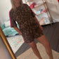 Leopard Print Shorts Set With Pink Stripes