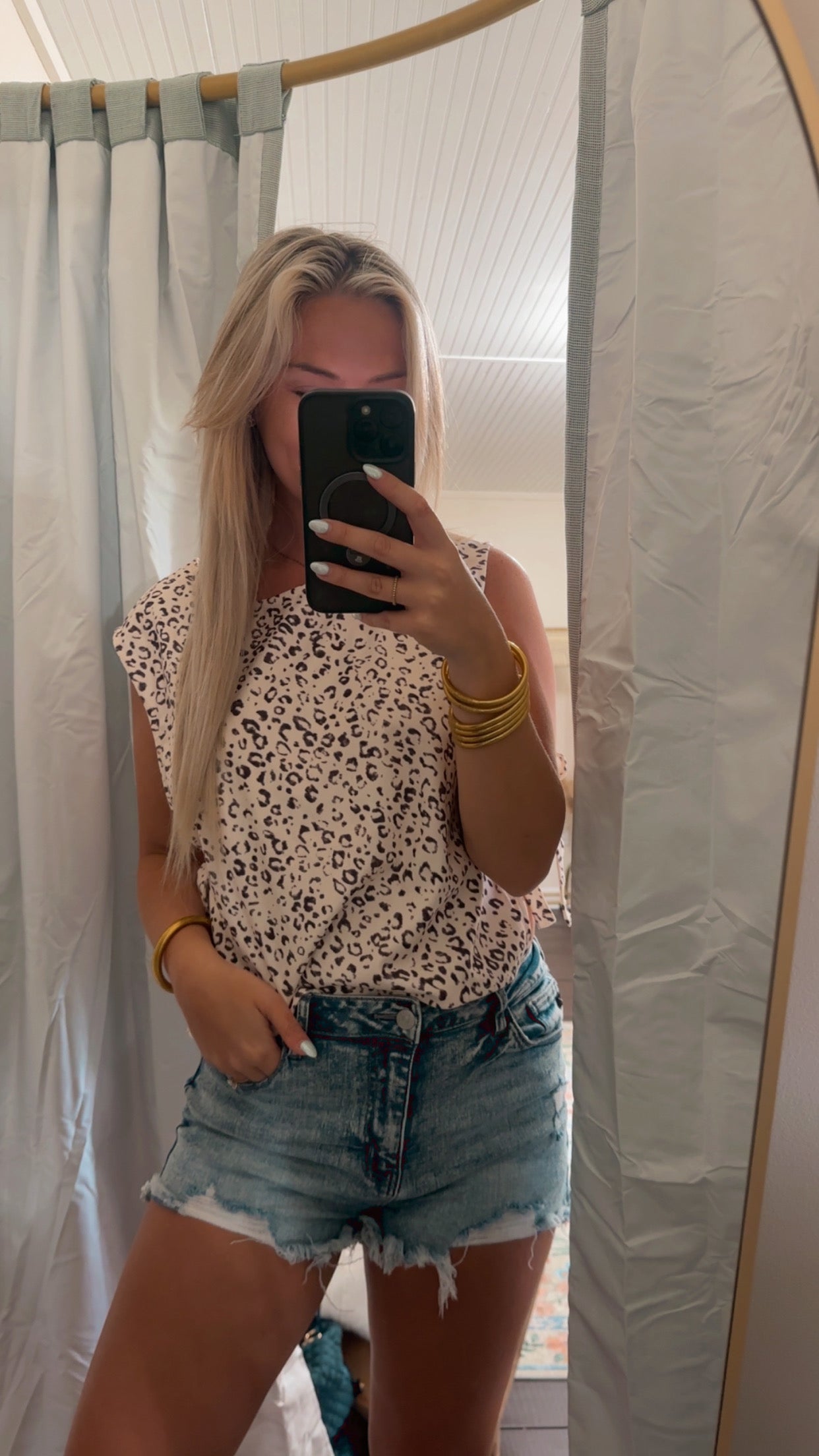 Leopard Print Tie Side Top