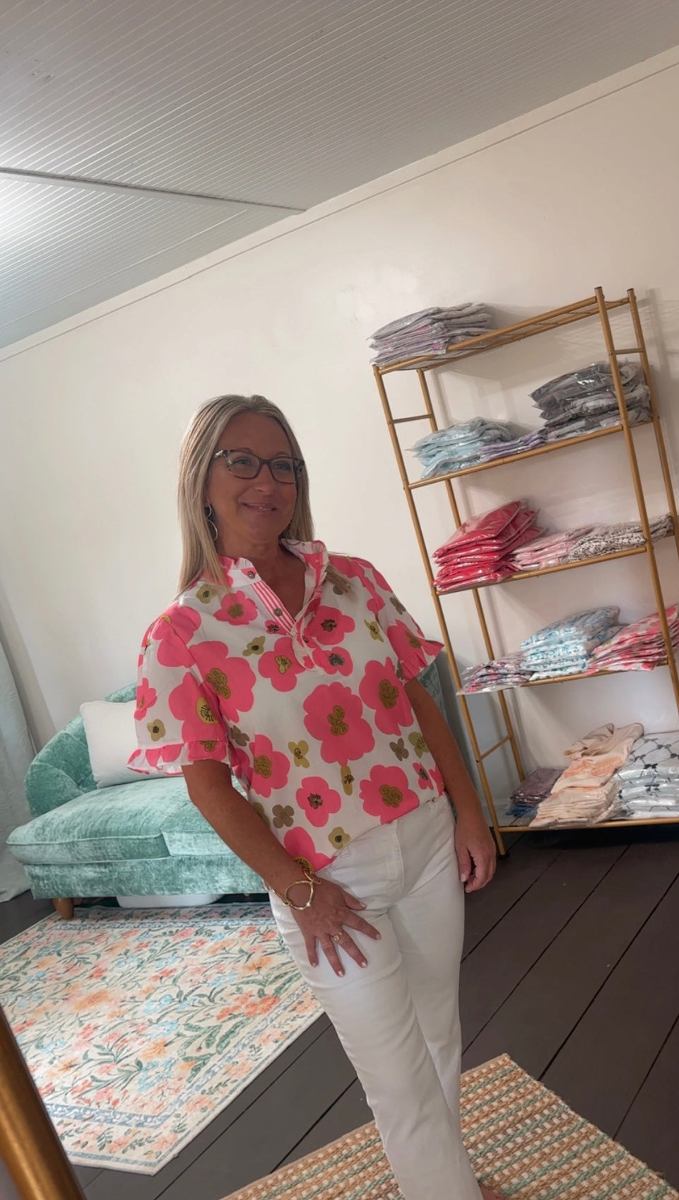 Floral Collared Summer Blouse